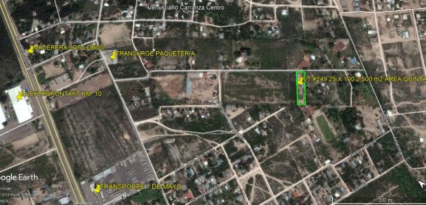 Se vende Terreno Ideal para Quinta 3,019.33 m2, Col. V. Carranza.(VT #267)